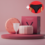 Kit Inicial Coletor Menstrual + Esterilizador + Calcinha Biquíni