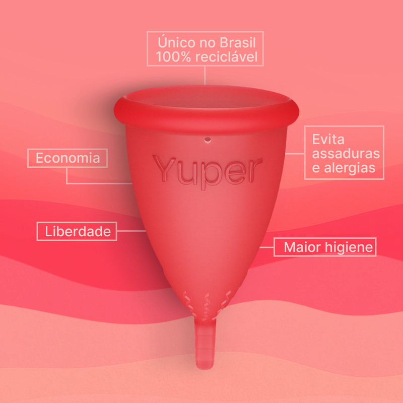 Coletor Menstrual Yuper Coral 100% Reciclável