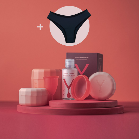 Kit Inicial Coletor Menstrual + Esterilizador + Calcinha Biquíni