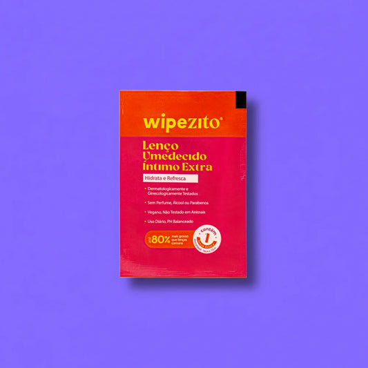 Wipezito Lenço Umedecido Íntimo Unitário – Sachê Individual Sem Perfume